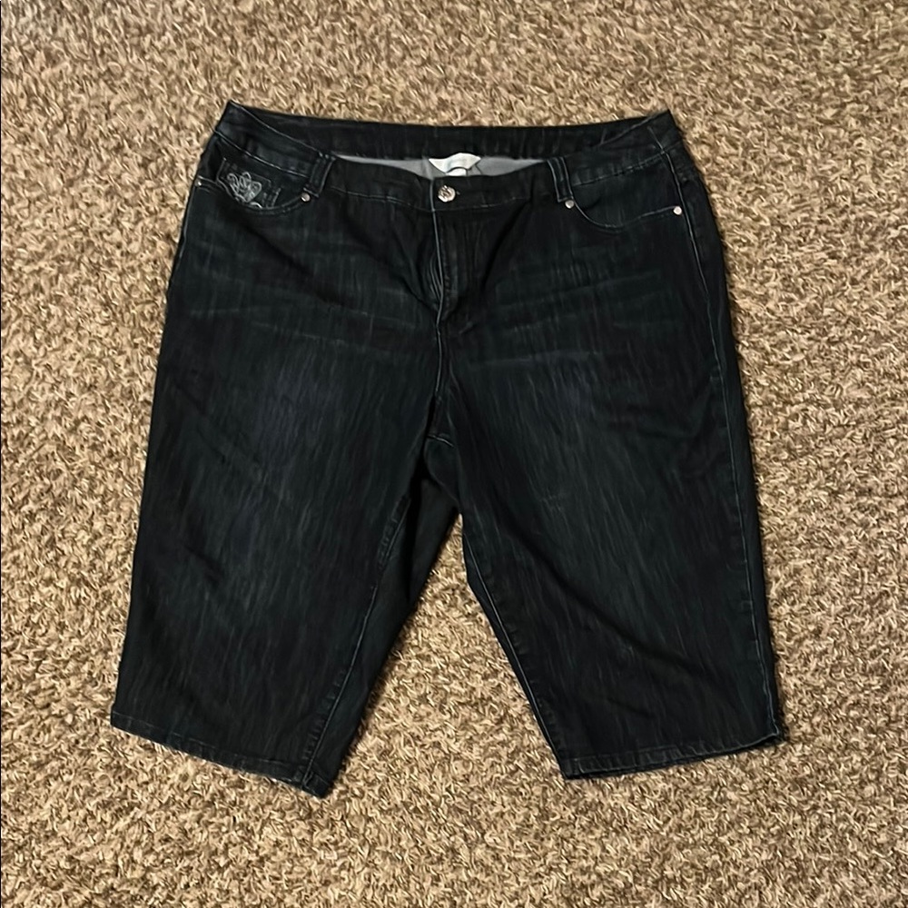 CJ Banks Blue Bermuda Shorts Classic Style